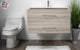 Napa 36" Modern Floating Bathroom Vanity With Ceramic Top and Round Handles, Ash Gray
