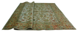 Fine Vintage Distressed Kaleb Ivory/Green Rug, 9'6 x 12'7