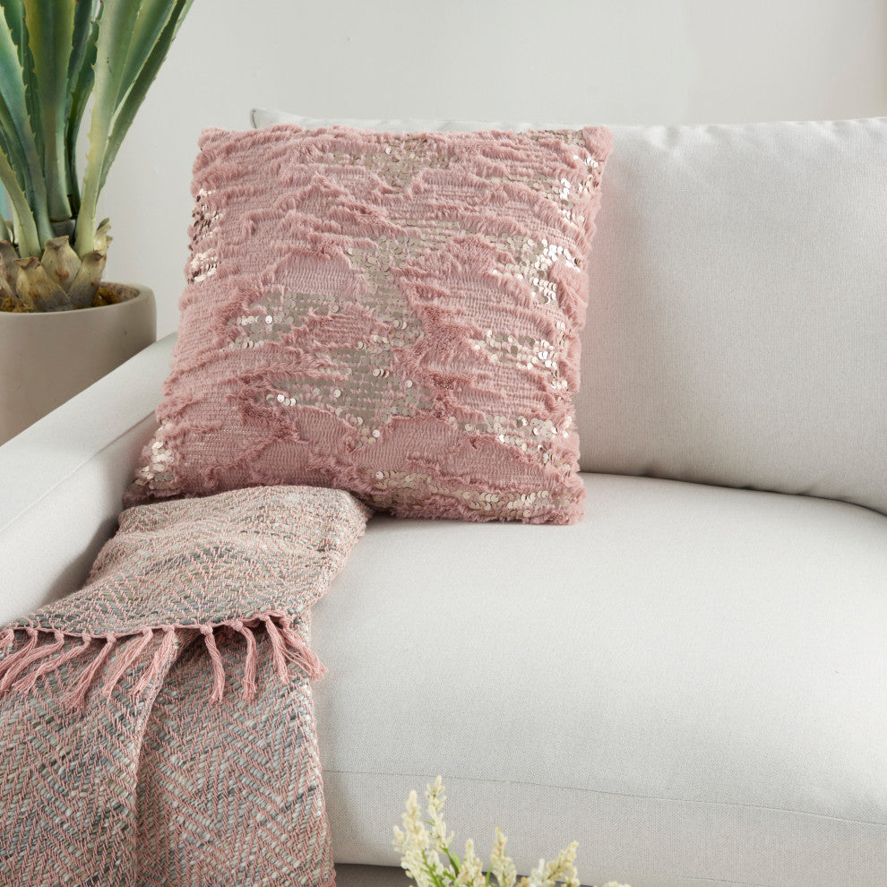 Mina Victory VV212 Throw Pillow, Blush, 20" x 20"