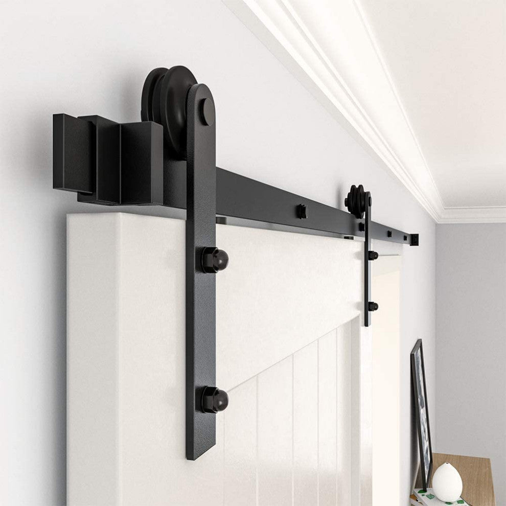 ZEKOO Sliding Barn Door Hardware Track Kit for Single Door, I Shape Roller, 9'