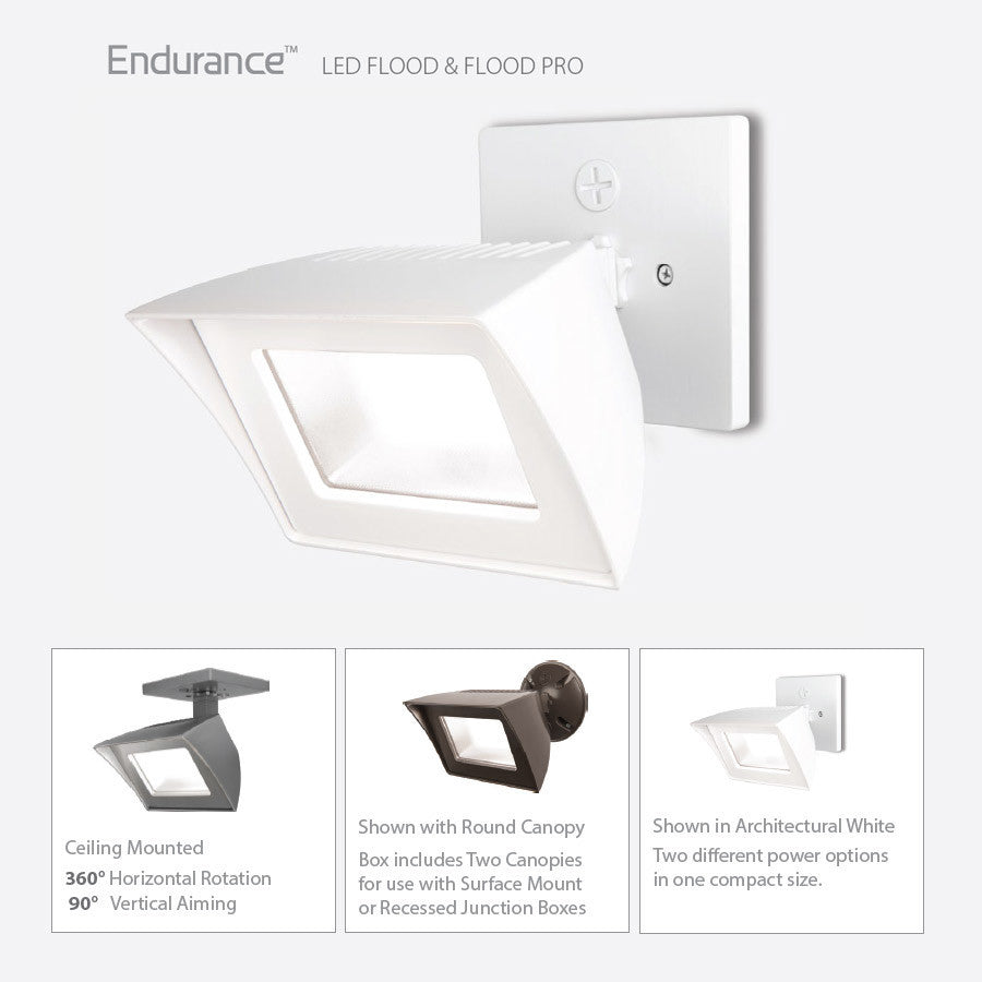 Endurance Flood LED Flood-Light 5000K Cool White, Architectural Black