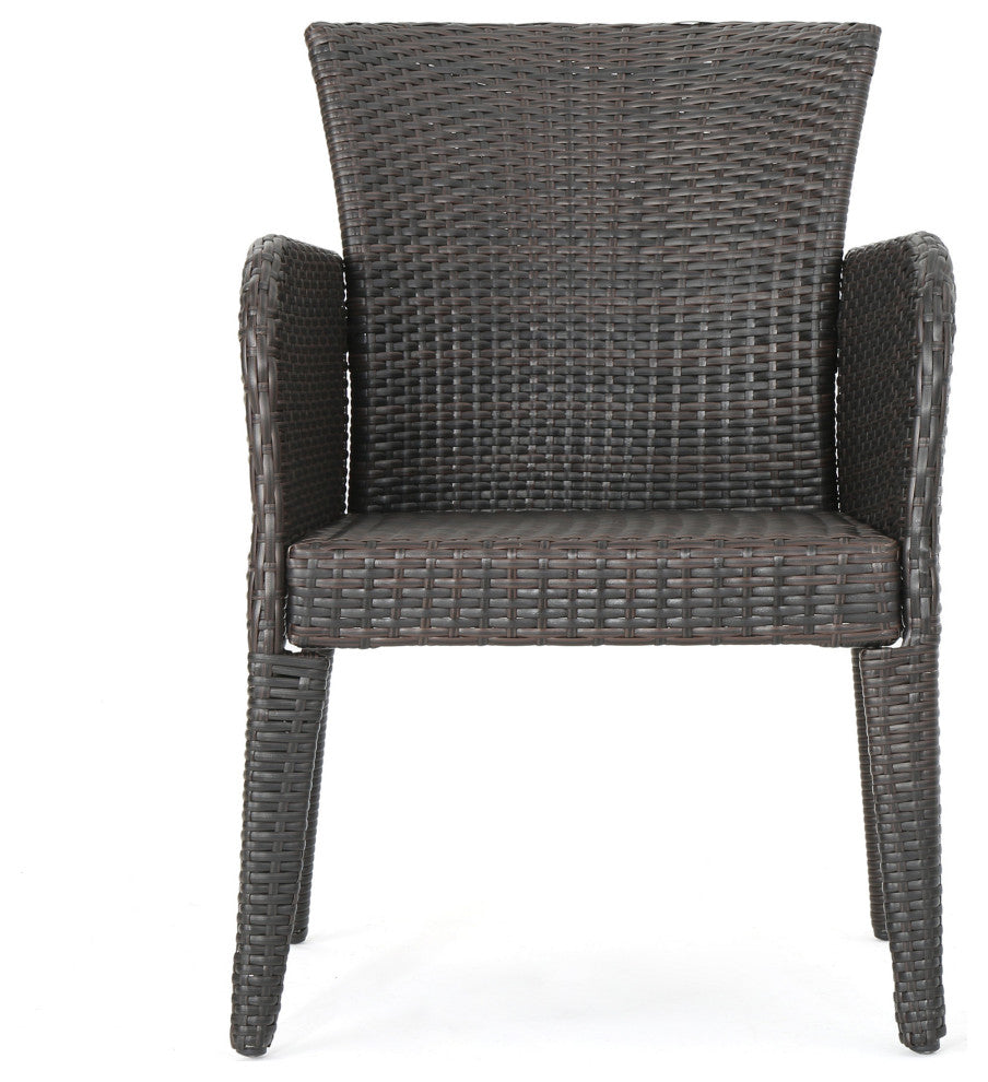 GDF Studio Seawall Outdoor Wicker Dining Chairs, Set of 2