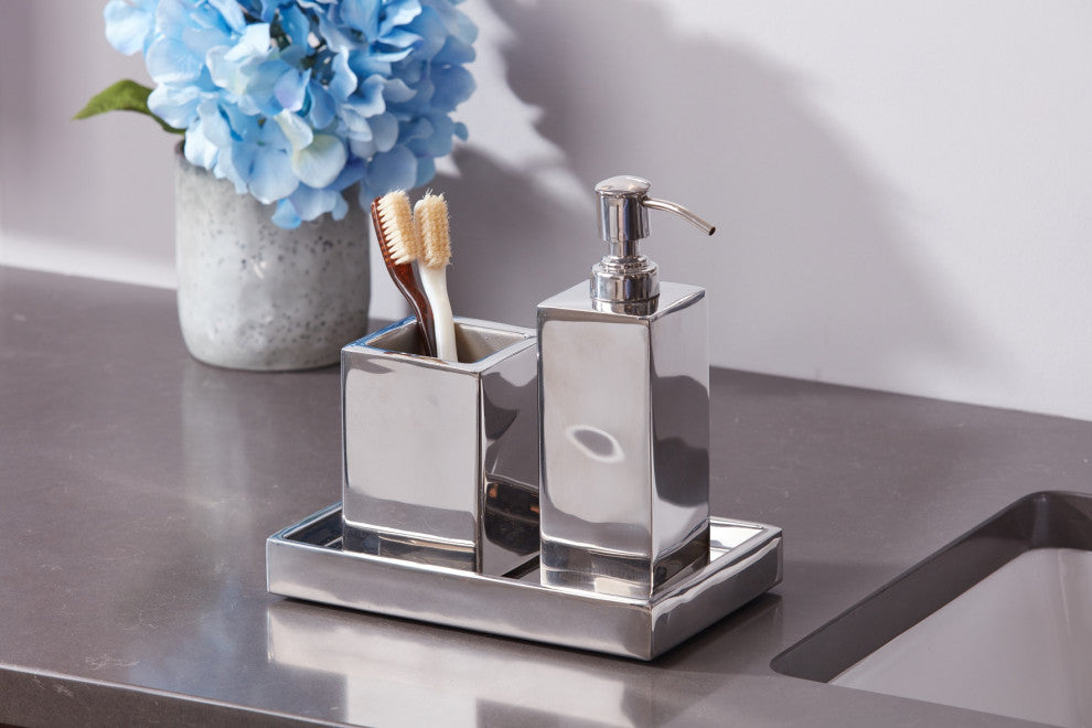 Modern Bath Shiny  3-Piece Bathroom Accessory Set