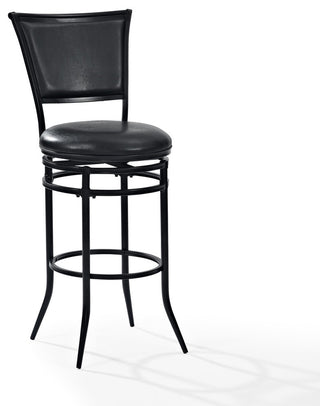 Rachel Swivel Bar Stool, Black With Black Cushion