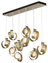 Riza 10-Light Pendant Modern Brass Opal Glass Standard
