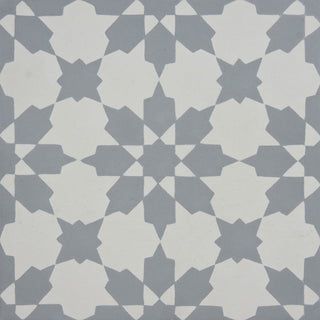 8"x8" Ahfir Handmade Cement Tile, Gray/White, Set of 12