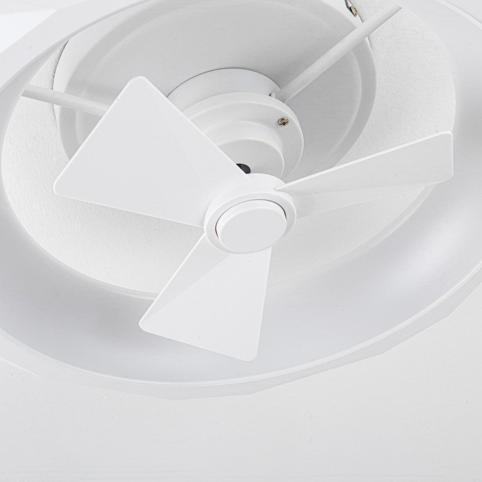 20 in. Modern White Flush Mount LED Ceiling Fan with Remote and DC Motor