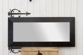 Tall Thai Embossed Leather Mirror