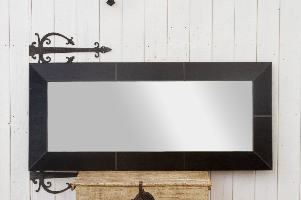 Tall Thai Embossed Leather Mirror