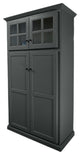 Traditional Pantry with Upper Cabinet Storage, Iron Ore