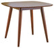 GDF Studio Bass Mid Century Modern Square Faux Wood Dining Table, Walnut