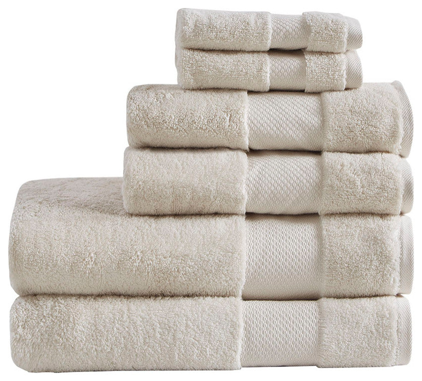 Madison Park Signature Turkish Cotton 6 Piece Bath Towel Set, Natural