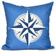 Compass, Geometric Print Pillow, Blue, 20"x20"