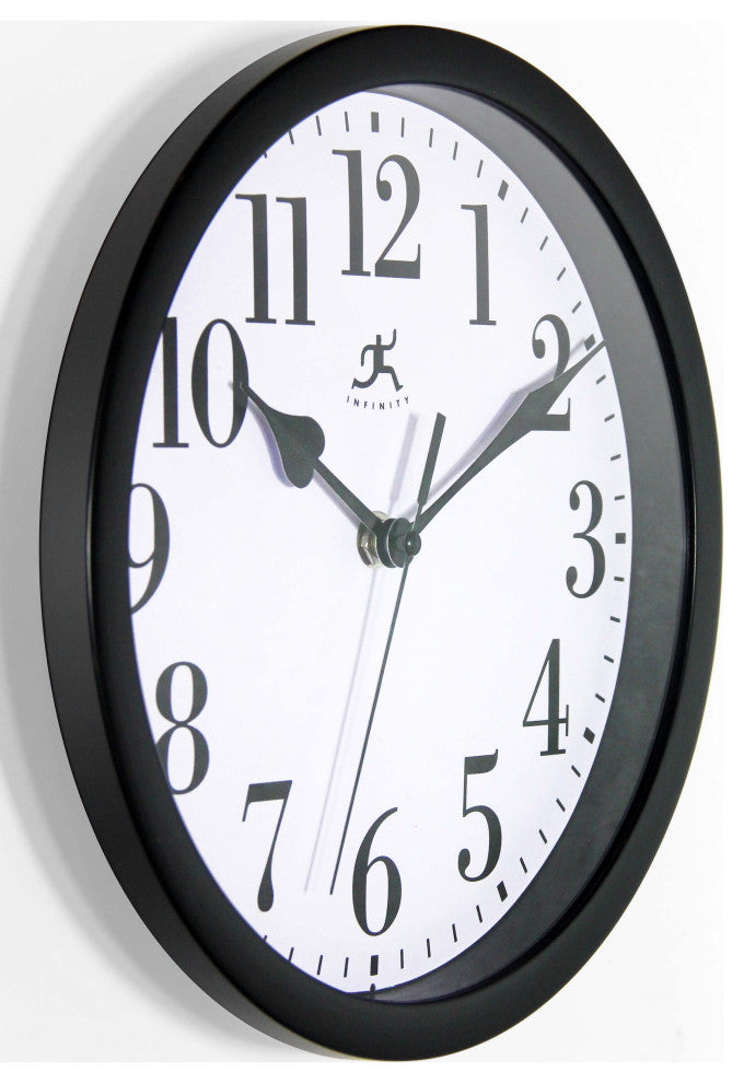 Black Plastic 9.58" Wall Clock