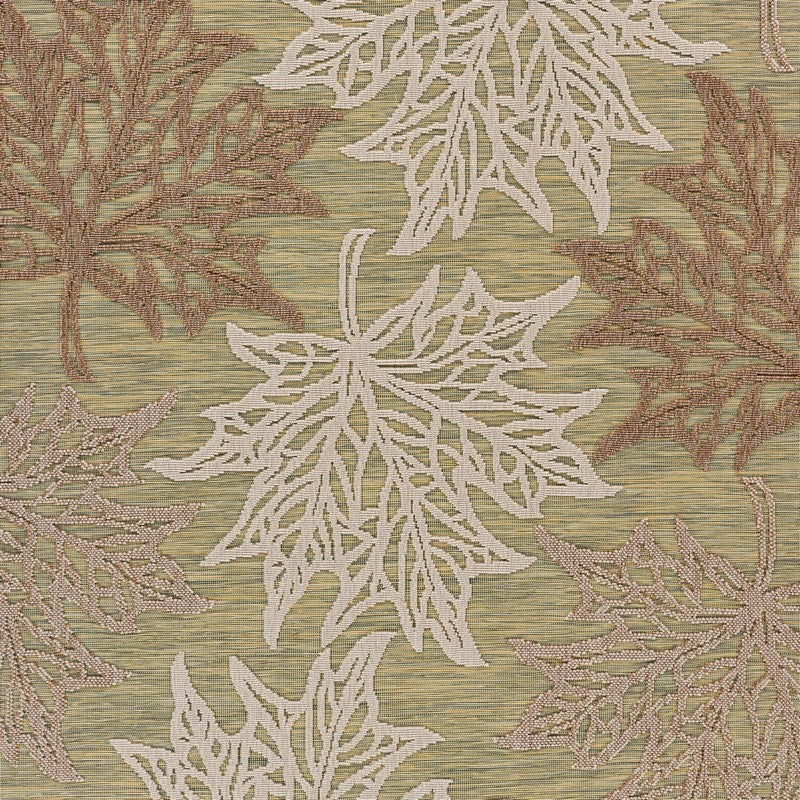 8'x10' Tan Maple Leaf Indoor/Outdoor Area Rug