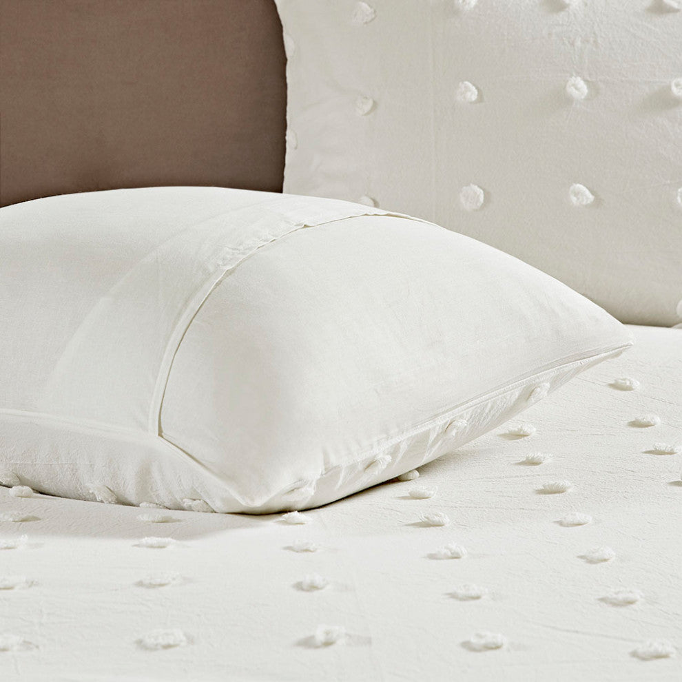 Urban Habitat Brooklyn Pom-Pom 7-Piece Duvet Cover Set, Ivory