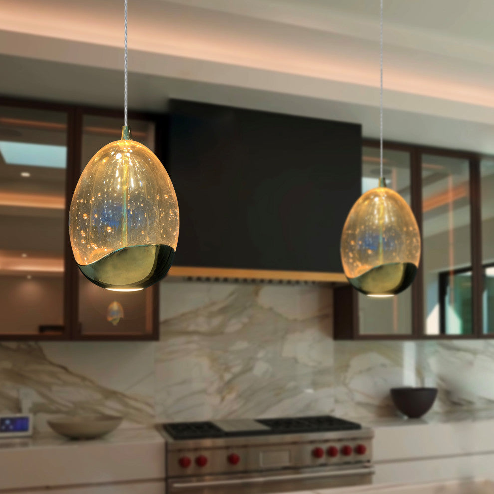 Venezia 3.5" ETL Certified Integrated LED Pendant Lighting Fixture, Gold