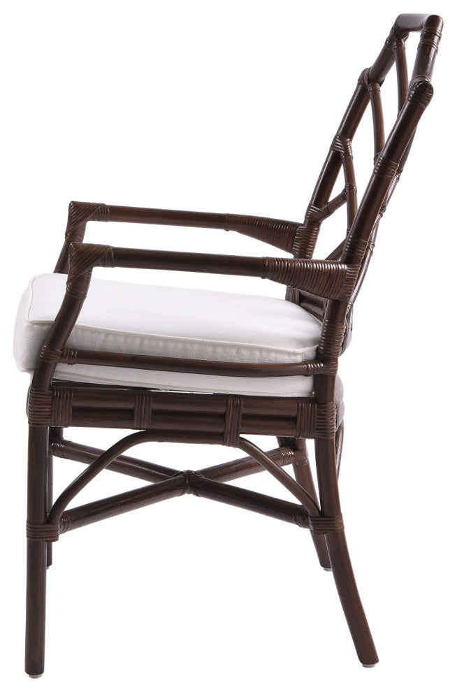 Kara Rattan Dining Side Chair, Paloma Brown, Single