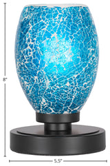 Luna 1-Light Table Lamp, Matte Black/Turquoise Fusion