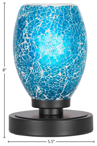 Luna 1-Light Table Lamp, Matte Black/Turquoise Fusion