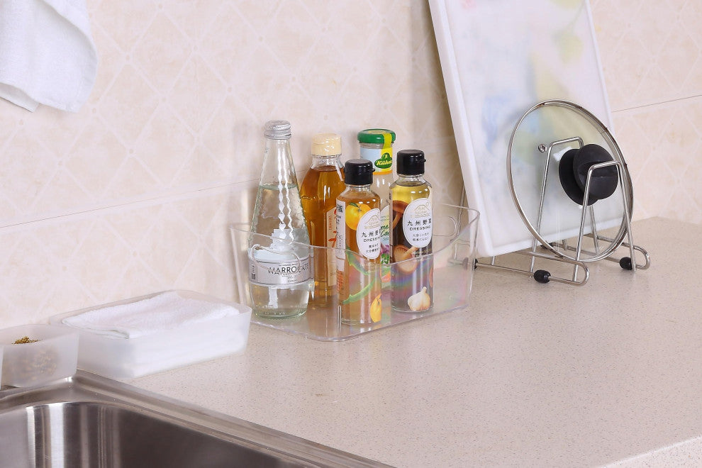 Open Bin Storage Basket Under Cabinet Caddy, Clear