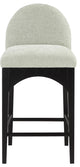 Waldorf Chenille Upholstered Stool, Black, Chenille, Natural Finish, Mint, Chenille Fabric, Black Finish