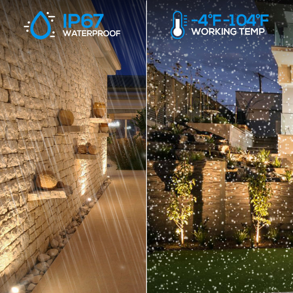 LEONLITE 6-Pack 12V Well Lights Low Voltage, 6W LED In-Ground Landscape Lighting