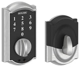 Schlage BE375-CAM Camelot Touch Keyless Electronic Deadbolt - Satin Chrome