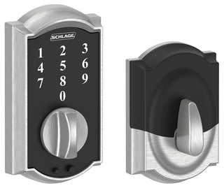 Schlage BE375-CAM Camelot Touch Keyless Electronic Deadbolt - Satin Chrome