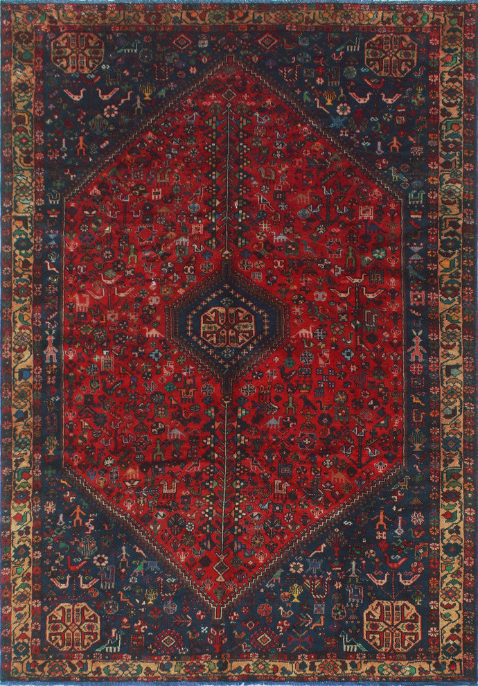 Fine Vintage Distressed Hester Red Rug