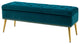 Button-tufted Storage Bench with Nailhead Trim, Teal
