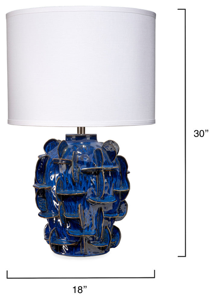 Helios Ceramic Table Lamp, Blue