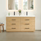 Sigrid Bathroom Vanity, White Oak, 60", No Mirror