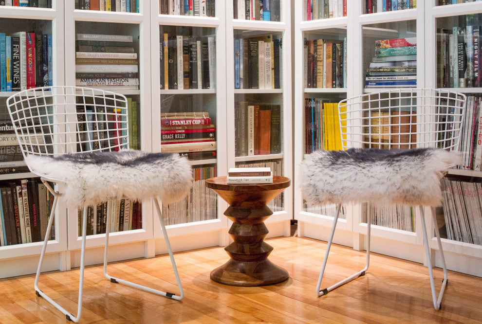 4-Pack New Zealand Sheepskin Chair Seat Pad 17"X17", Gradient Grey