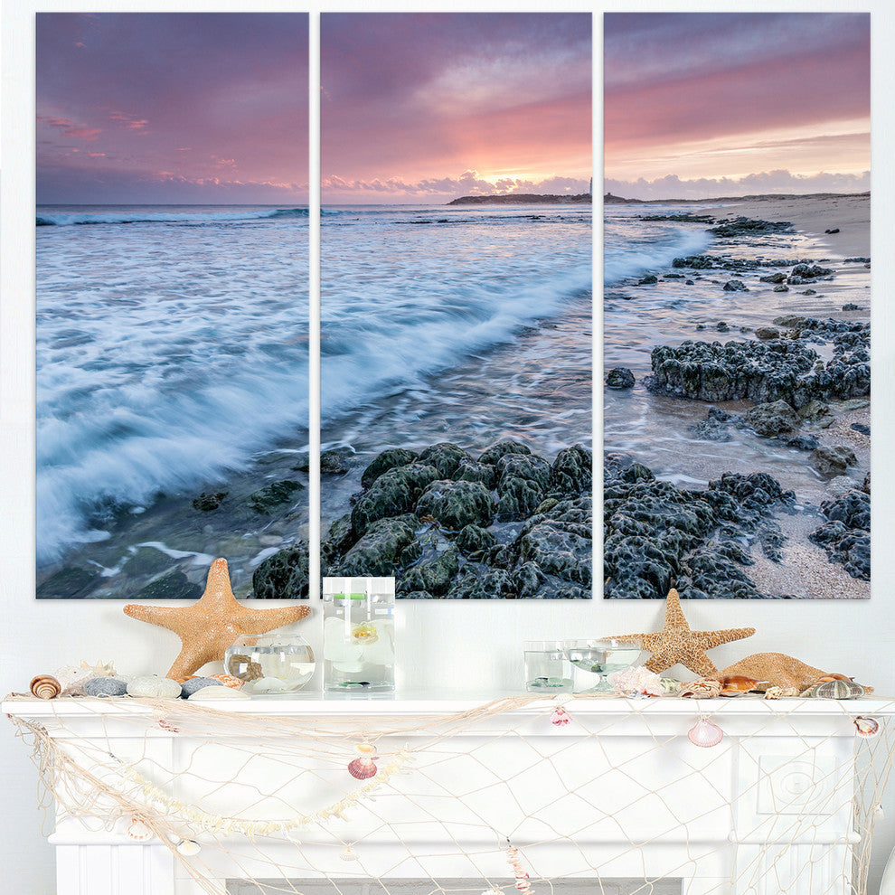 "Sunset on Cape Trafalgar Beach" Metal Wall Art, 3 Panels, 36"x28"