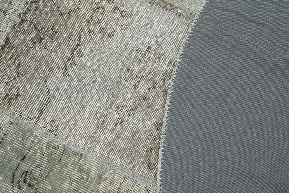 Rug N Carpet - Hand-Knotted Turkish 5' 11" x 5' 11" Vintage Round Patchwork Rug