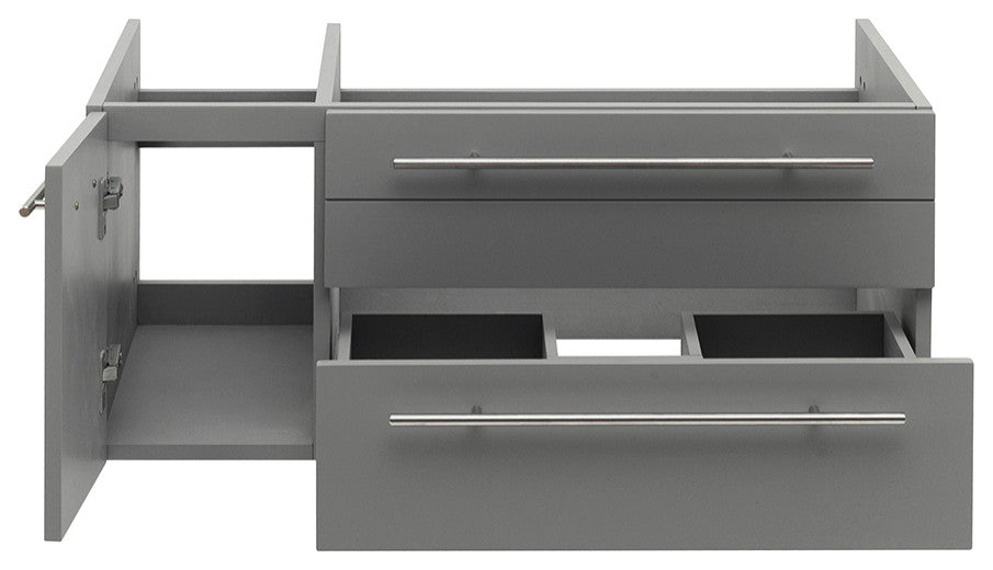 Lucera Wall Mount Undermount Sink Bathroom Cabinet, Gray, Right