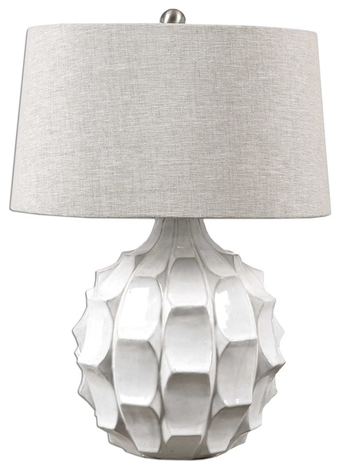 Guerina Scalloped White Lamp By Designer Jim Parsons