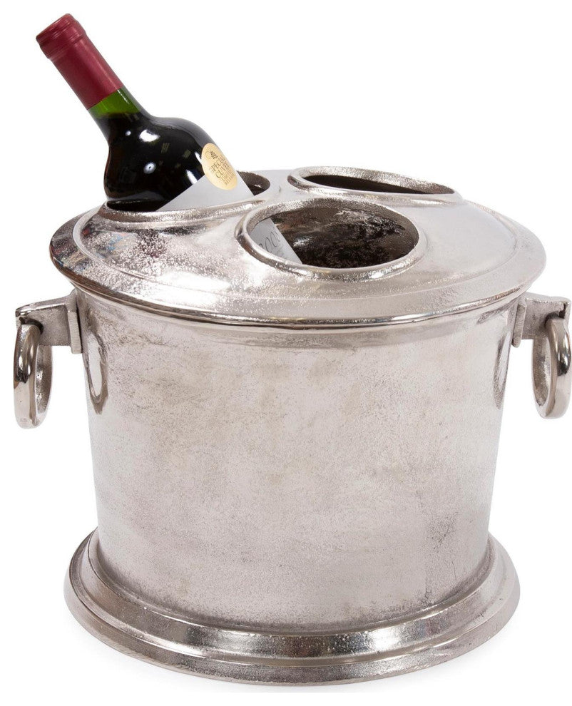 Classic Round Matte Silver Wine Bucket