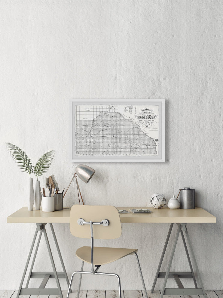 "Minnesota Map" Framed Painting Print, 18x12