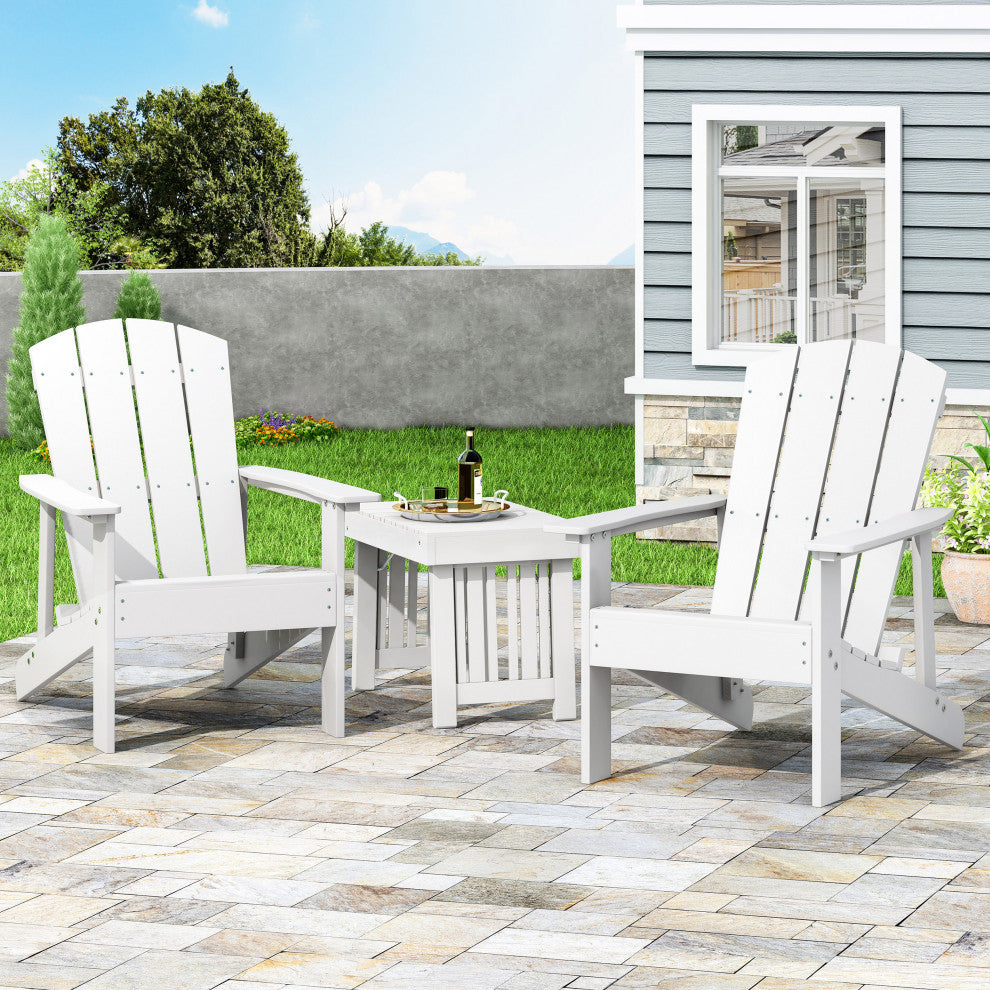 Leighton Outdoor Adirondack Chairs, Set of 2, White
