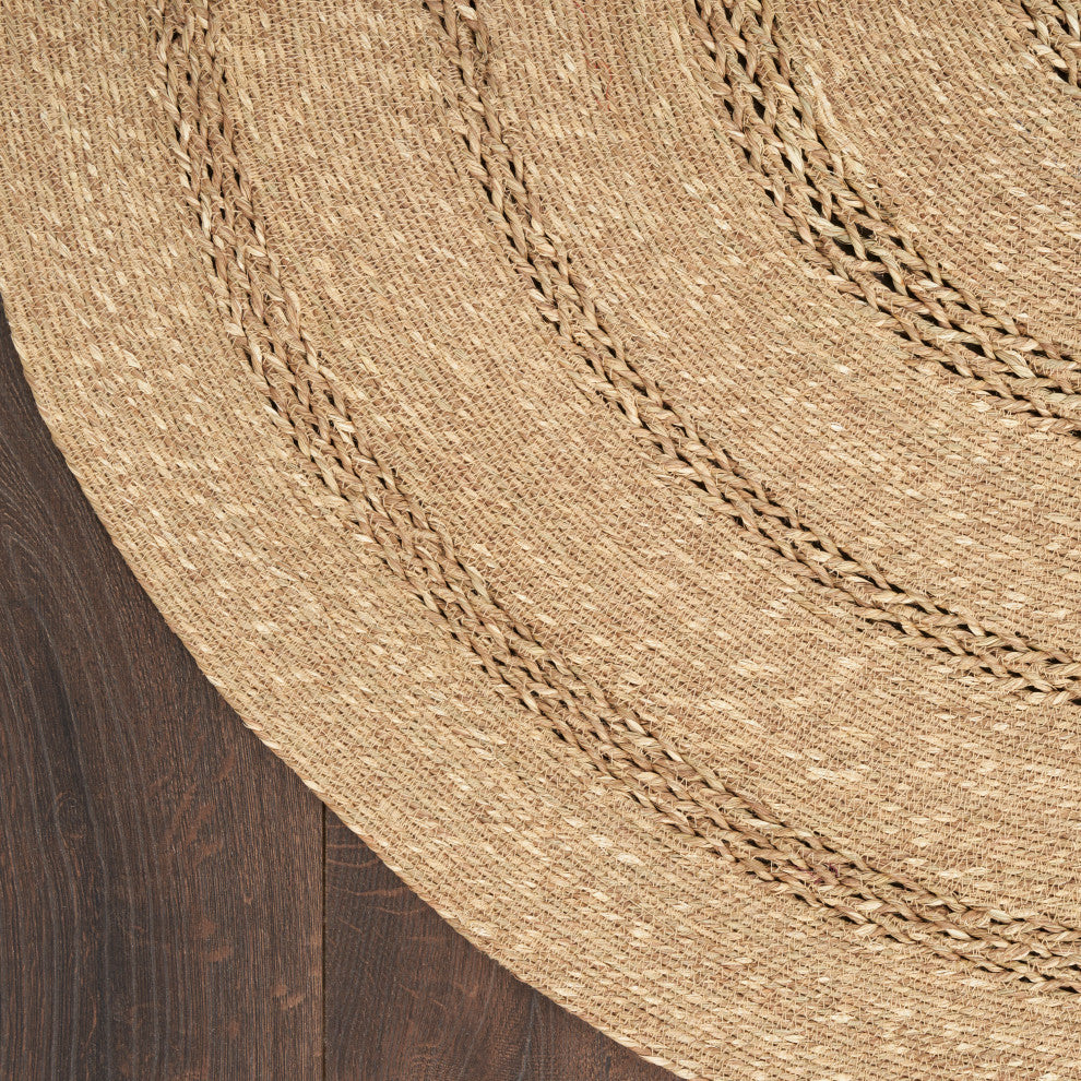 Nourison Natural Seagrass 3' x Round Natural Outdoor Rug