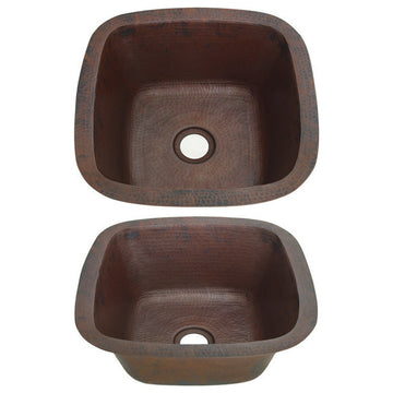 15" Medium Size Square Copper Bar Or Prep Sink