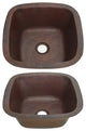 15" Medium Size Square Copper Bar Or Prep Sink