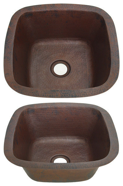 15" Medium Size Square Copper Bar Or Prep Sink