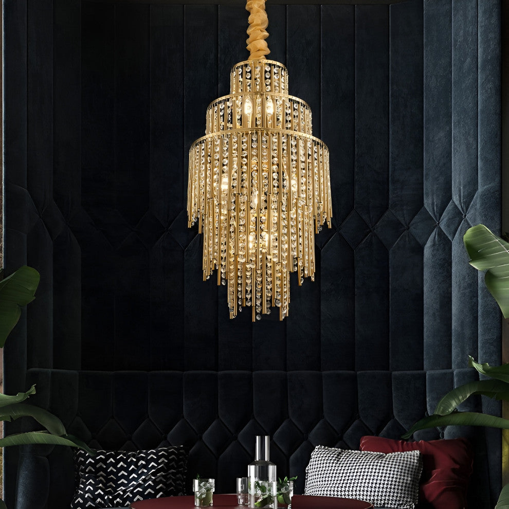 Antibes | Luxury Gold Chandelier With Crystal Balls, Warm Light, Dimma