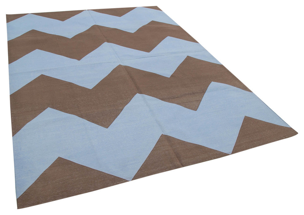 Rug N Carpet - Handmade Wool 6' 3'' x 8' 10'' Flatweave Dhurrie Kilim Rug