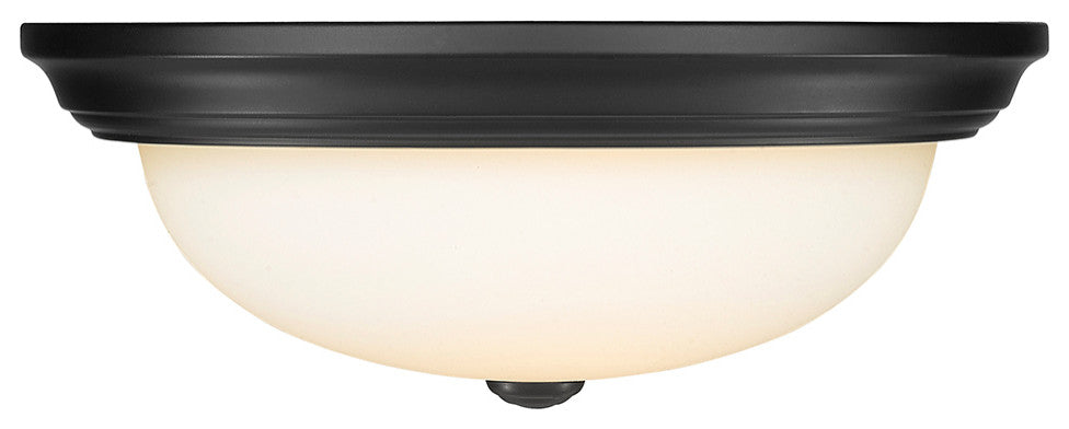 3 Light 15" Matte Black Flushmount