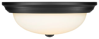 3 Light 15" Matte Black Flushmount