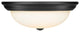 3 Light 15" Matte Black Flushmount